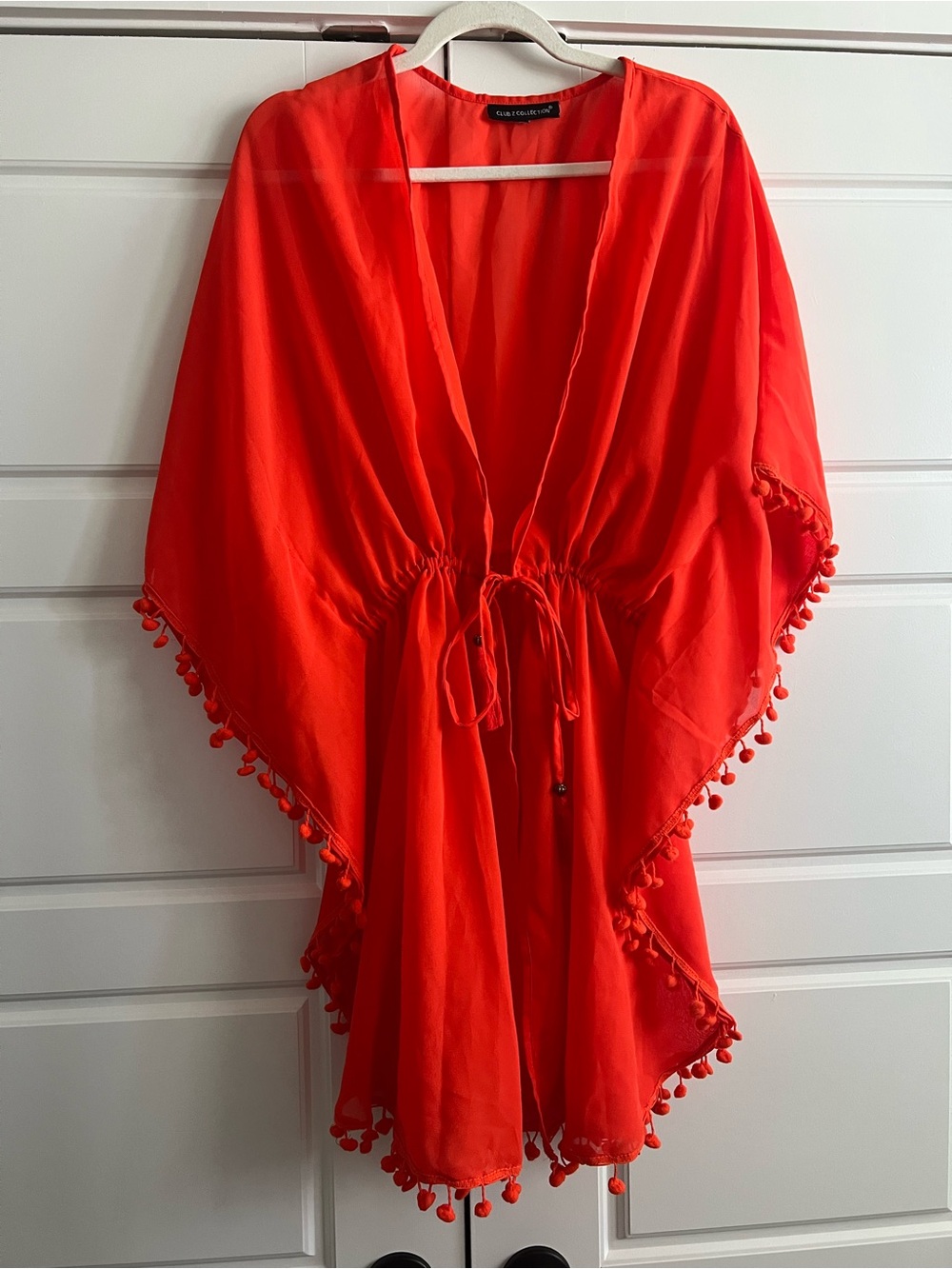 Women’s tropical orange swimsuit cover-up
